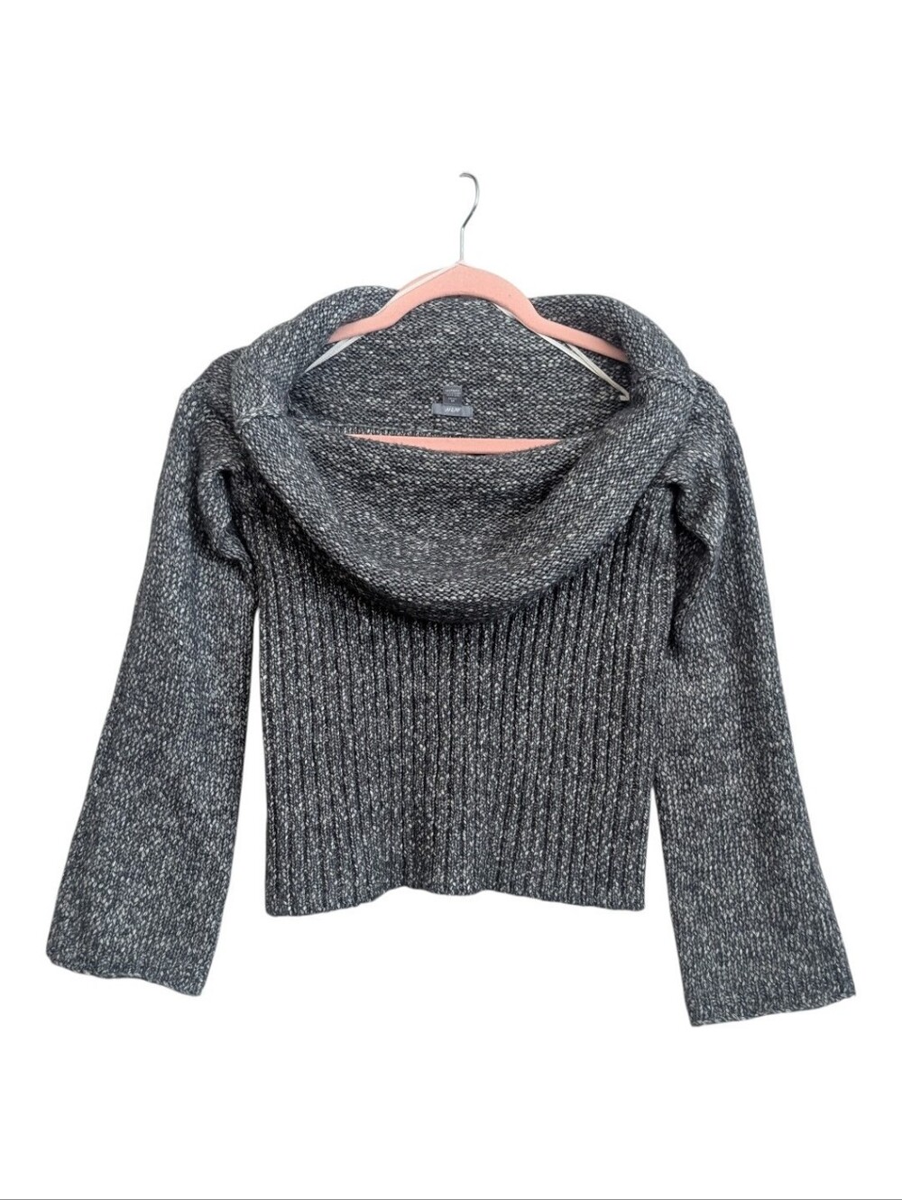 Aerie Off the Shoulder Sweater.Gray Bell Sleeve Size XS Cropped